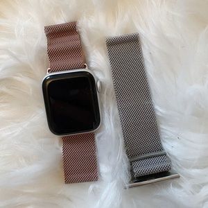 Silver Apple Watch band